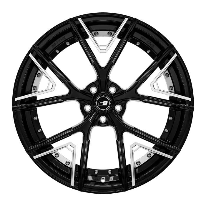 black glossy mit Inlay V-One silber