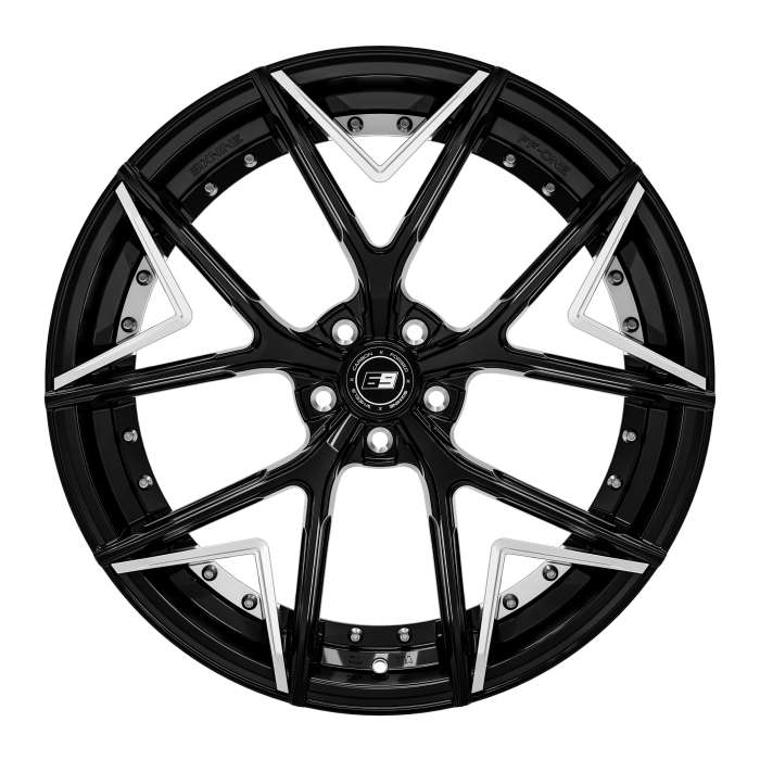 black glossy mit Inlay V-Two silber